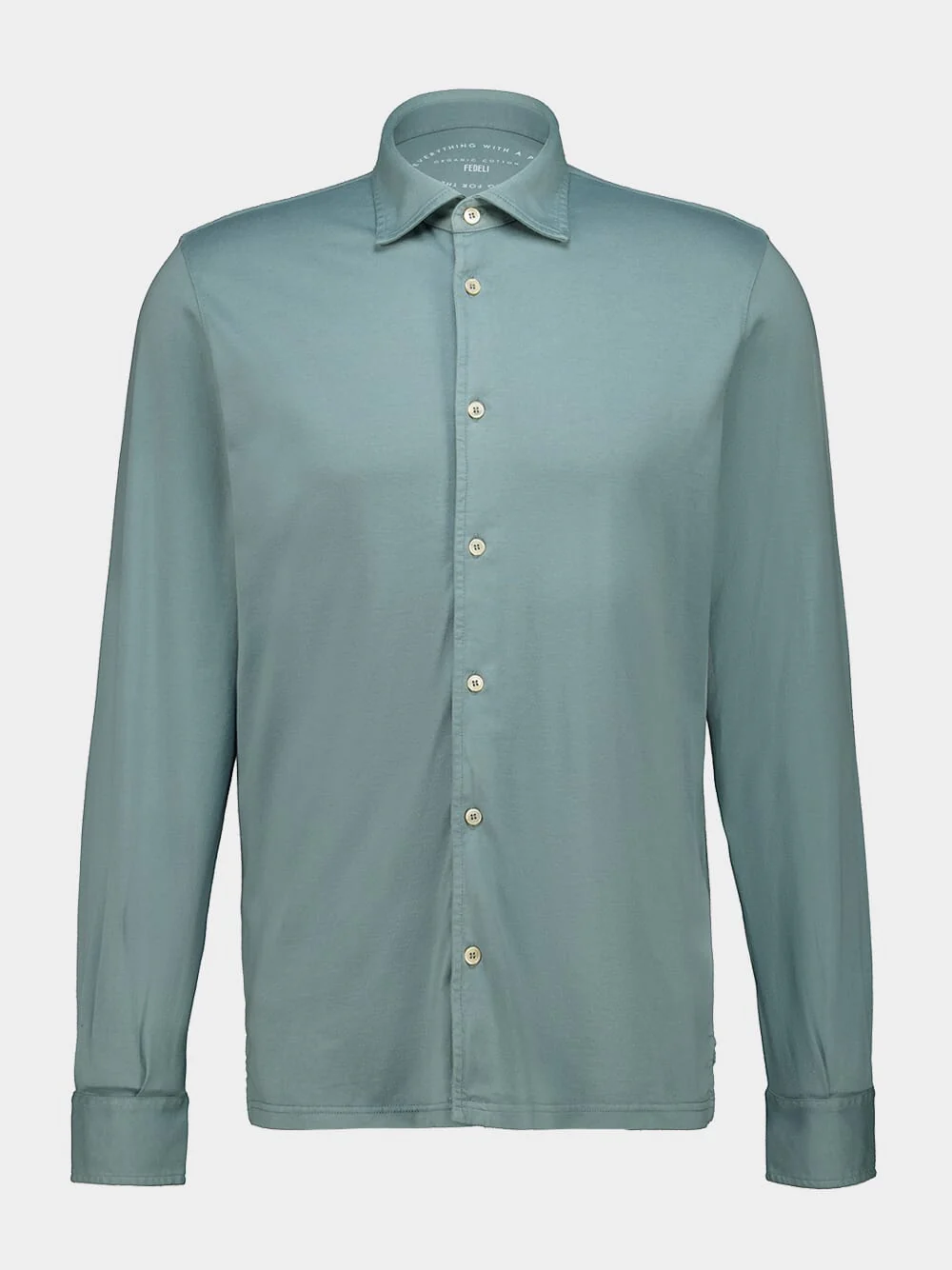 Green Knitted Cotton Long Sleeve Shirt