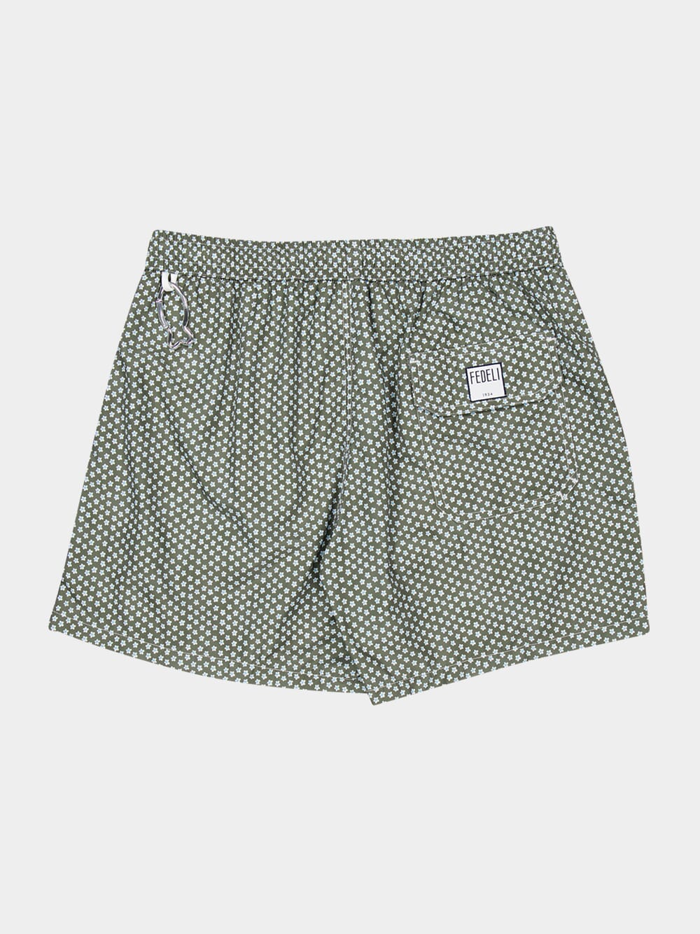 Olive Green Print Madeira Swim Trunks - Image 6