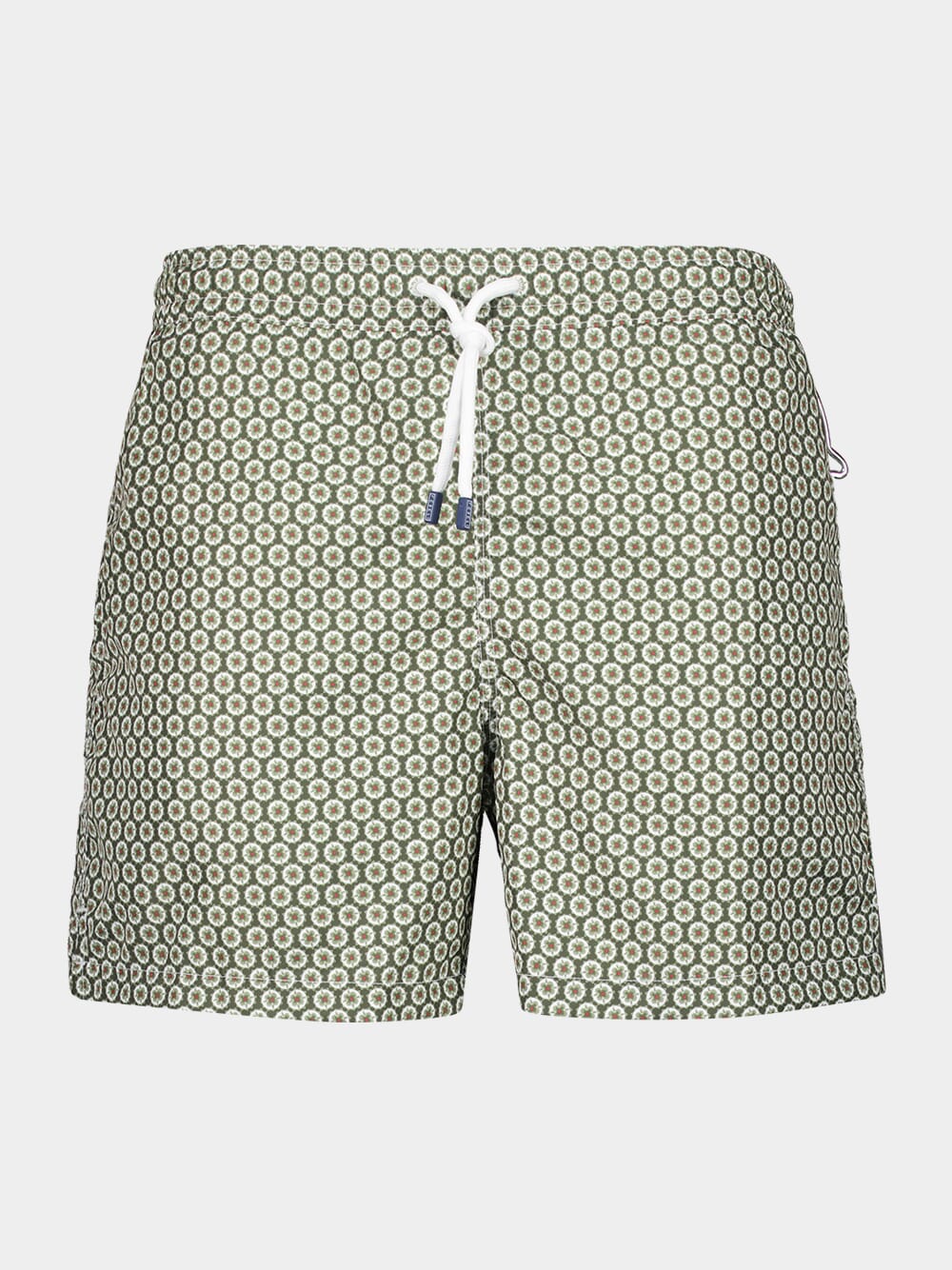 Olive Green Printed Swim Shorts Madeira