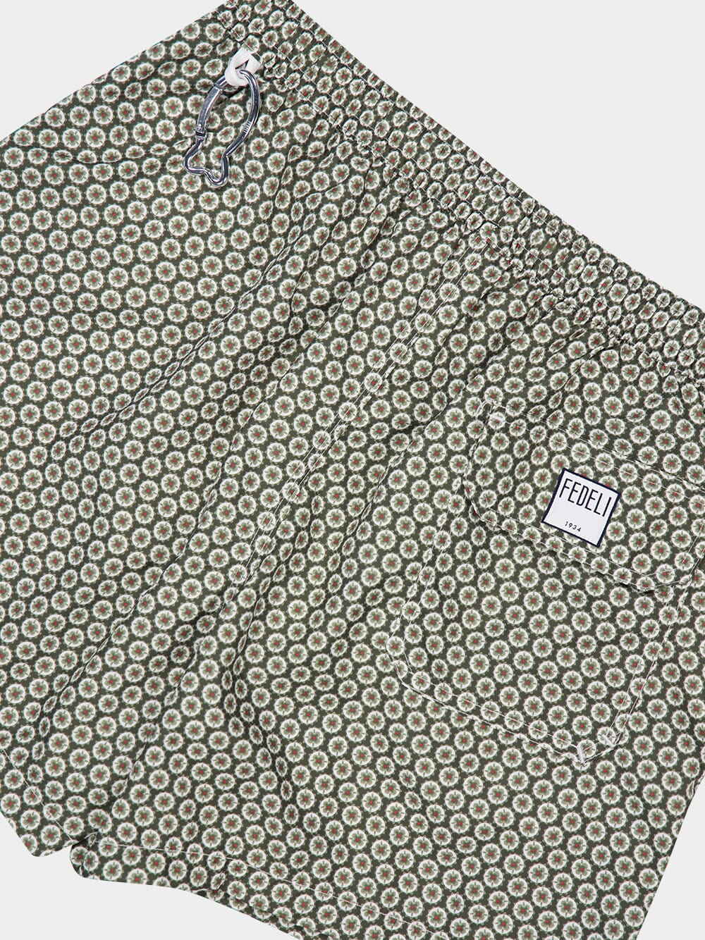 Olive Green Printed Swim Shorts Madeira - Image 4