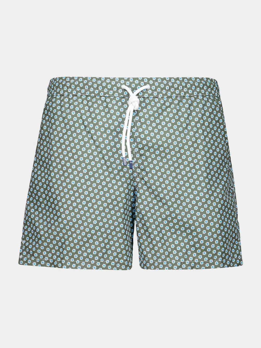 Olive Green Stars Madeira Swim Trunks