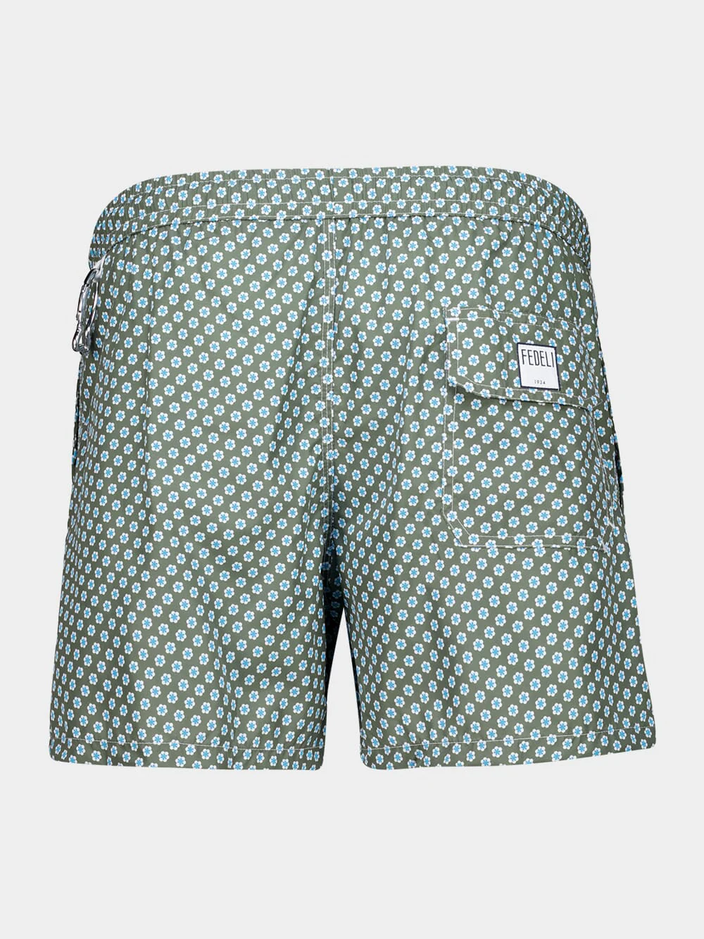 Olive Green Stars Madeira Swim Trunks - Image 2