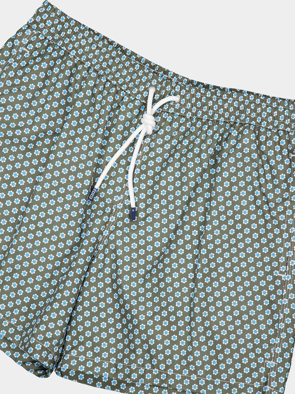 Olive Green Stars Madeira Swim Trunks - Image 3