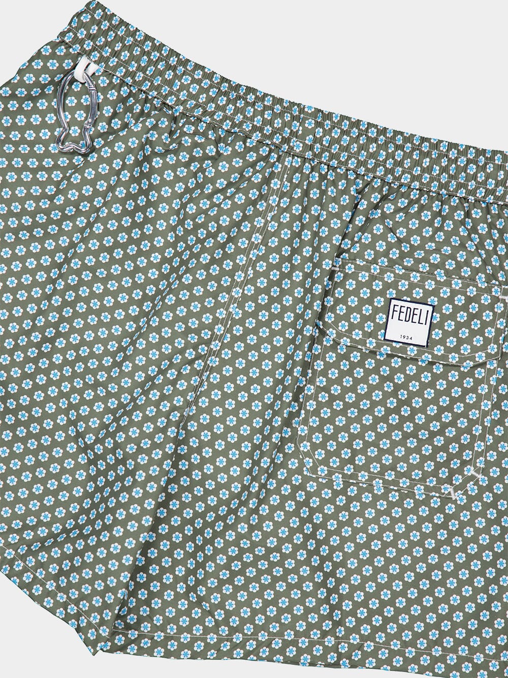 Olive Green Stars Madeira Swim Trunks - Image 4