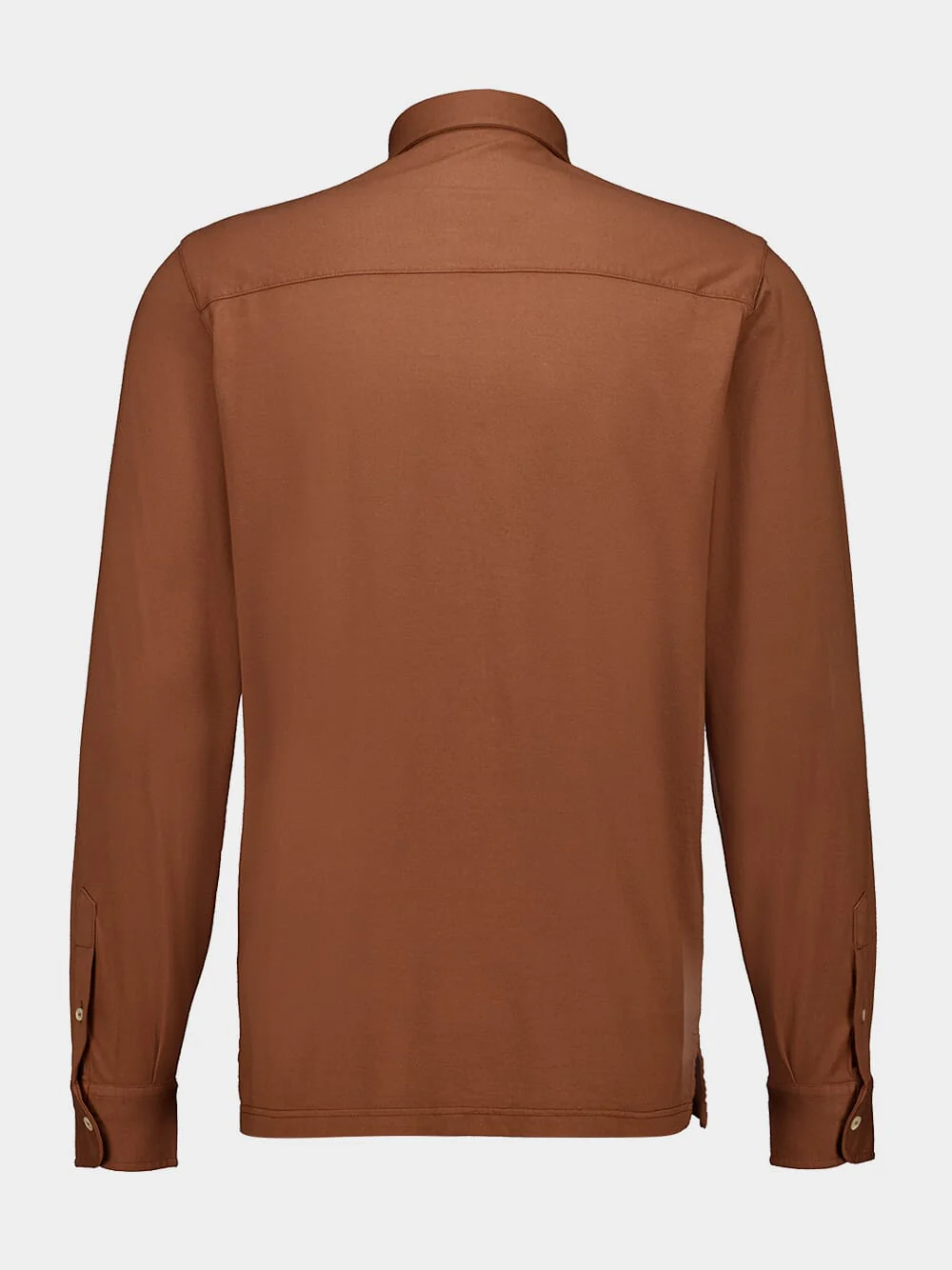 Sienna Brown Knitted Cotton Long Sleeve Shirt - Image 2