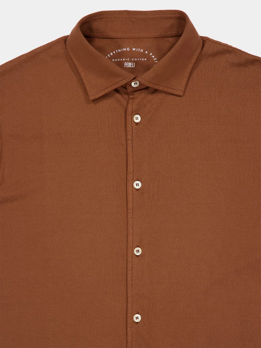 Sienna Brown Knitted Cotton Long Sleeve Shirt - Image 3