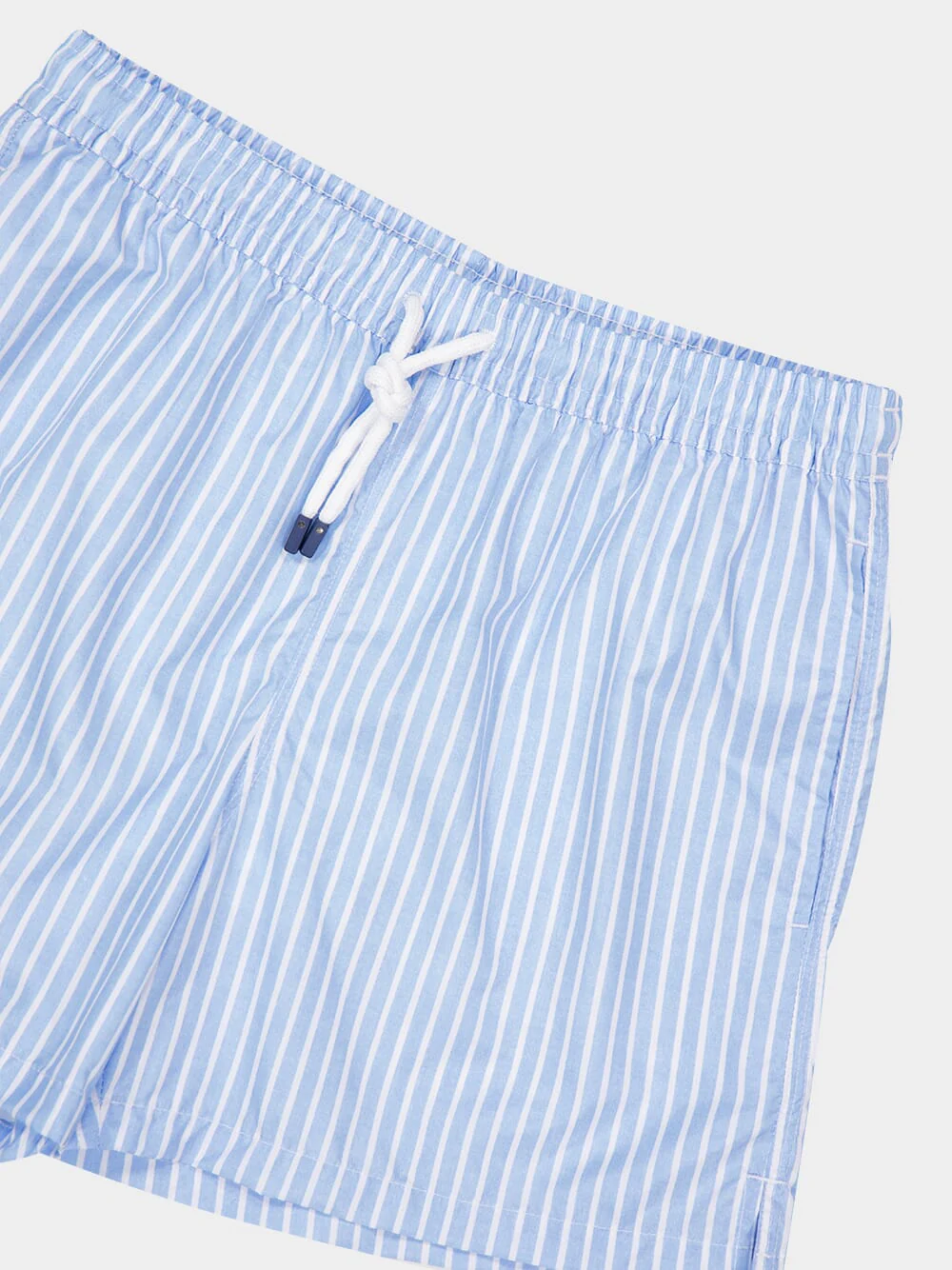Steel Blue Striped Swim Trunks - Image 3