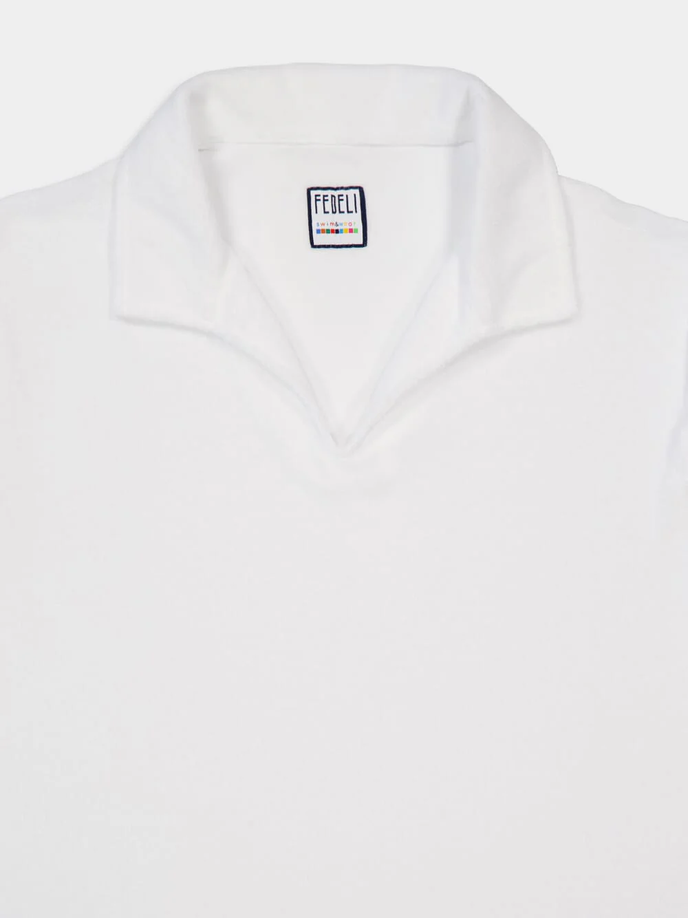 White Peter Terry Knit Cotton Polo - Image 3
