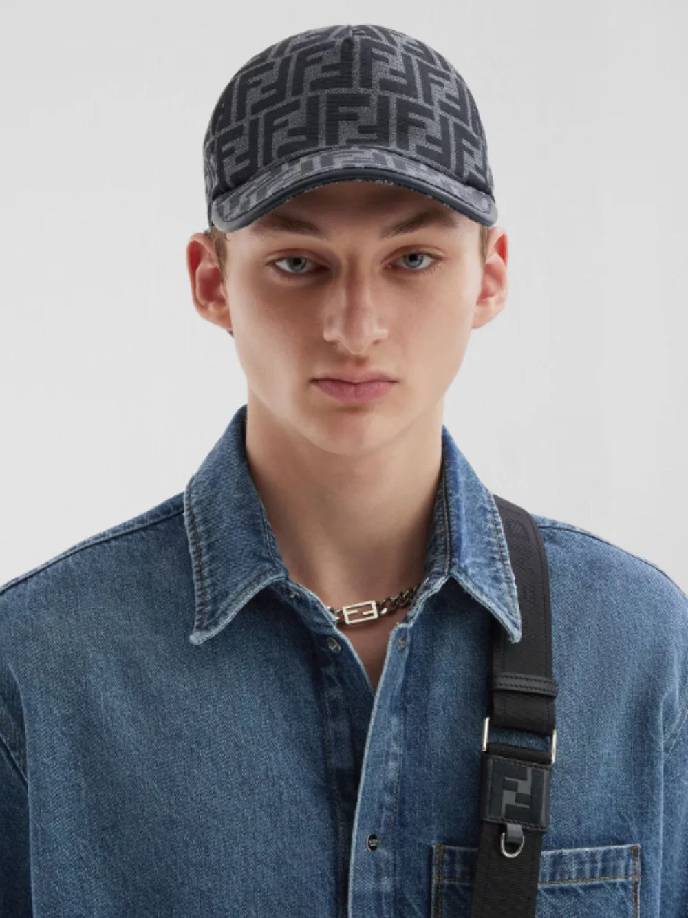 Blue FF Jacquard Baseball Cap - Image 2