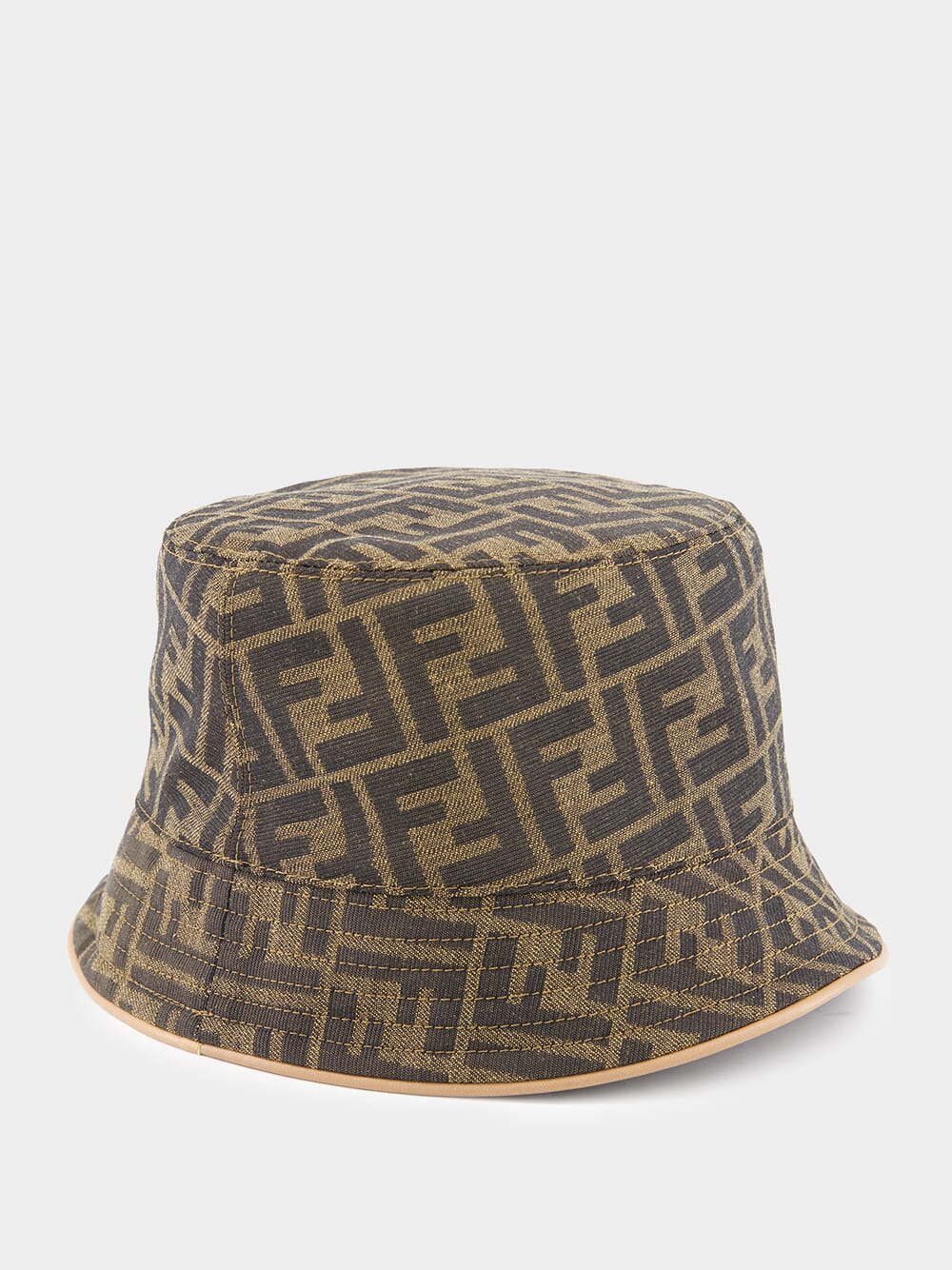 Brown FF Jacquard Bucket Hat - Image 2