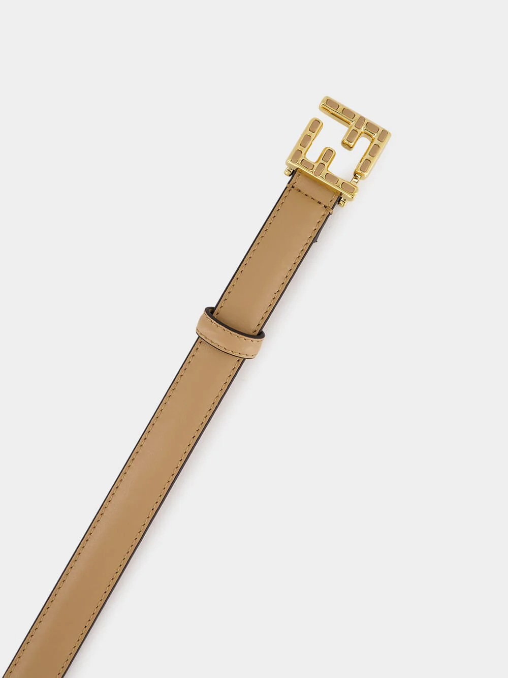 Cream FF Leather Belt - Image 2