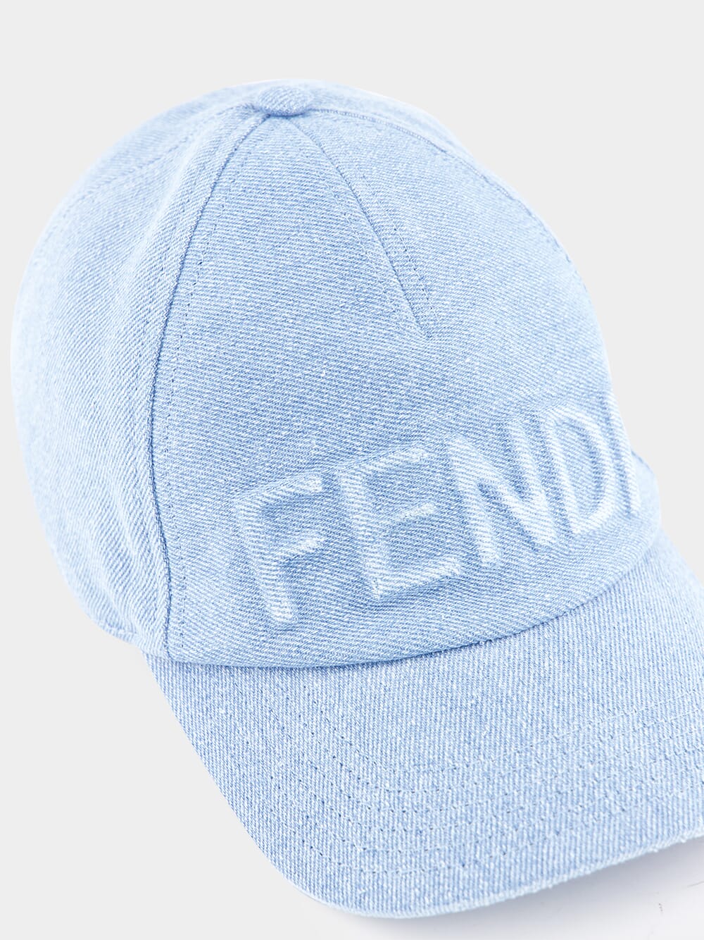 Light Blue Denim Baseball Cap - Image 3