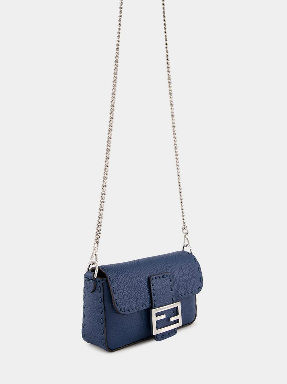 Blue Selleria Mini Baguette Bag - Image 4