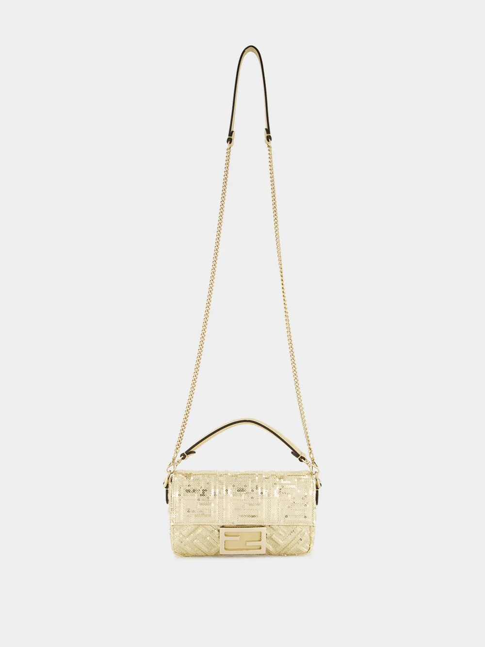 Gold Mini Baguette Sequin Bag - Image 3