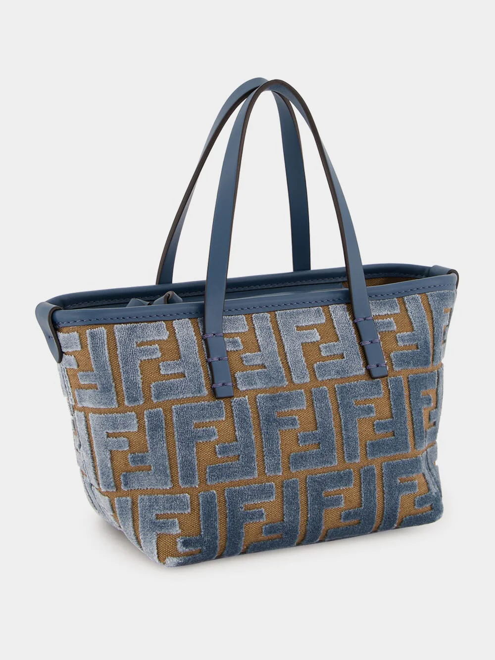 Light Blue FF Jacquard Mini Shopper Bag - Image 4