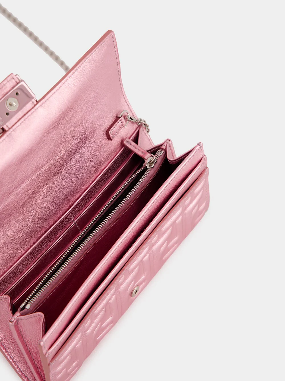 Pink Metallic Baguette Continental Wallet - Image 6