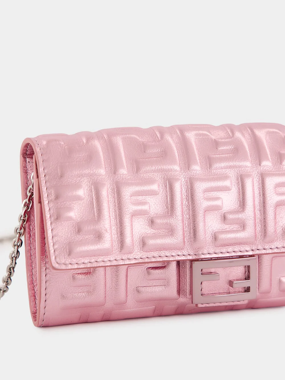 Pink Metallic Baguette Continental Wallet - Image 7