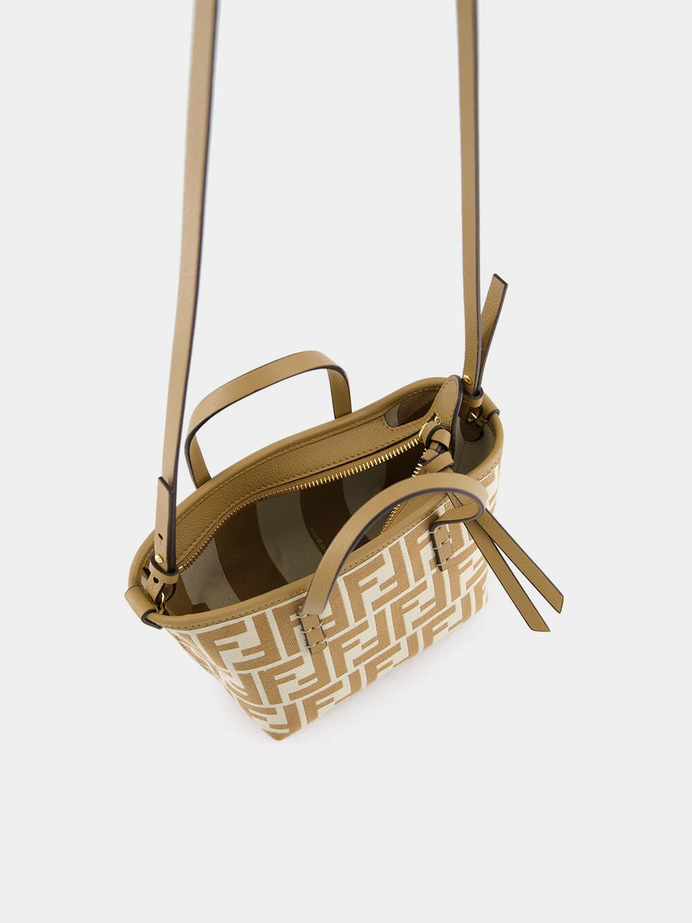 Roll Mini FF Beige Jacquard Mini Bag - Image 7