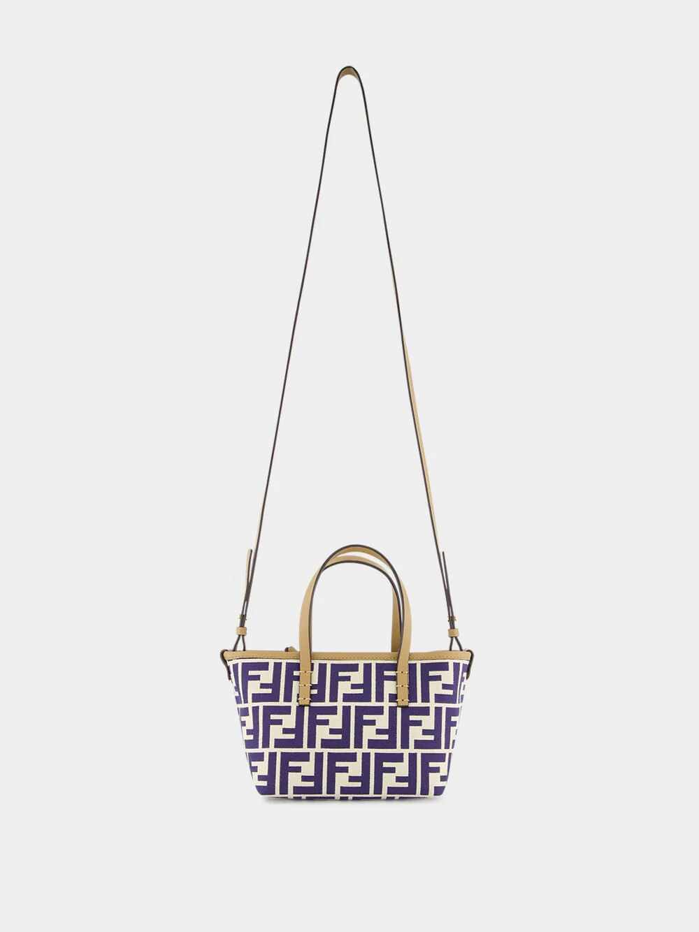 Roll Mini FF Midnight Blue Jacquard Mini Bag - Image 3