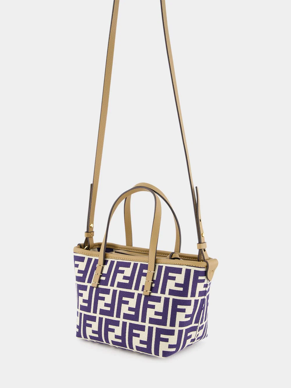 Roll Mini FF Midnight Blue Jacquard Mini Bag - Image 6