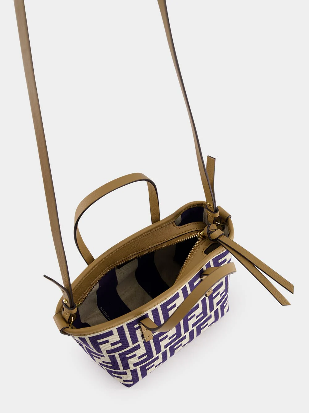 Roll Mini FF Midnight Blue Jacquard Mini Bag - Image 7