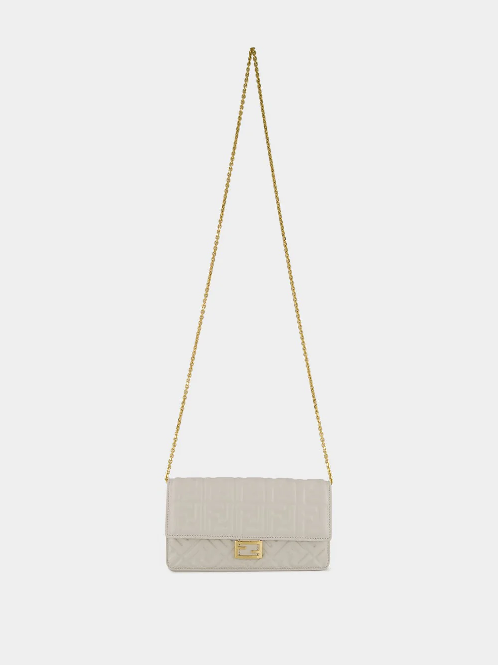 White Nappa Leather Wallet on Chain Baguette - Image 2