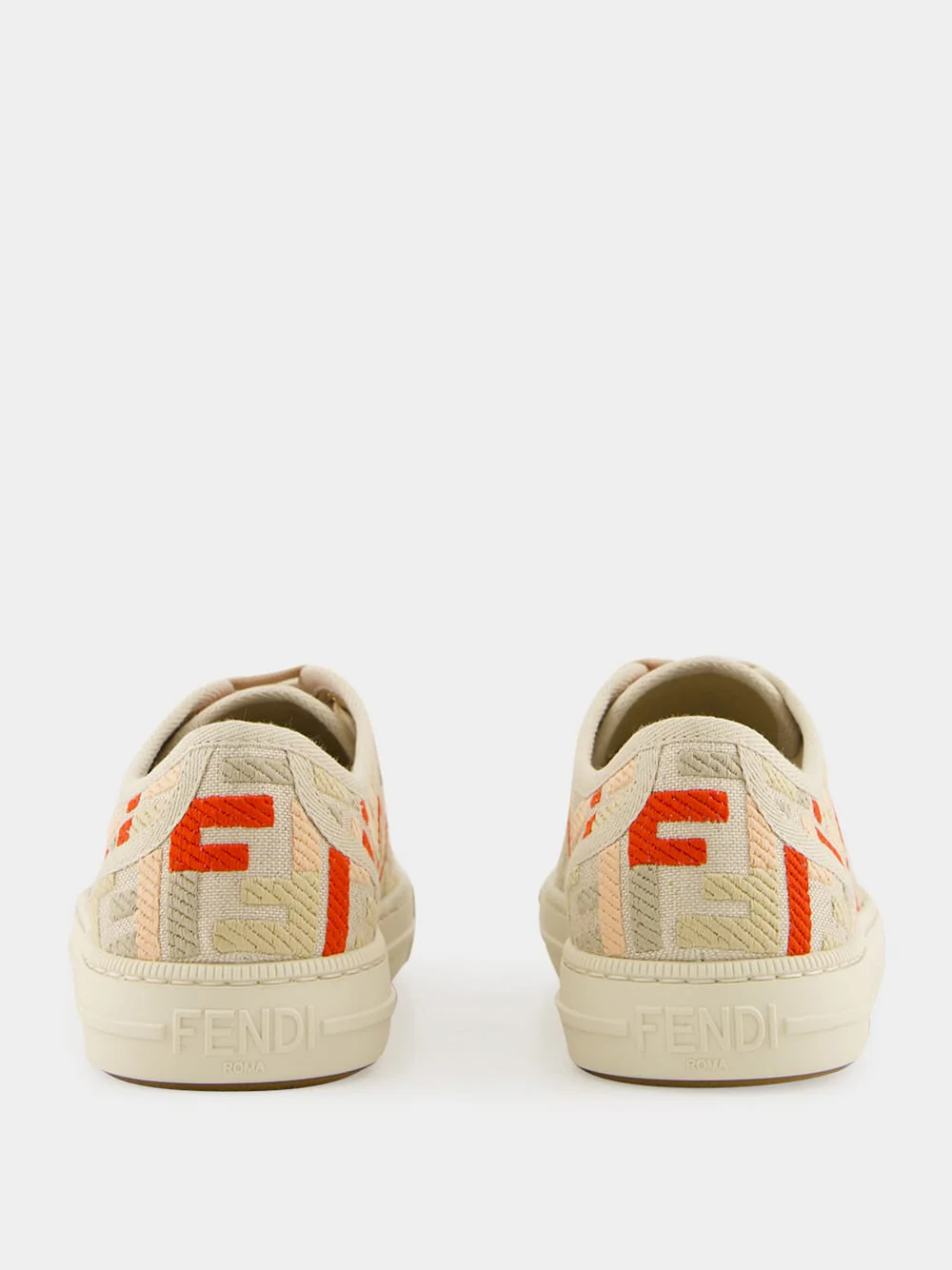 Beige Embroidered Domino Sneakers - Image 5