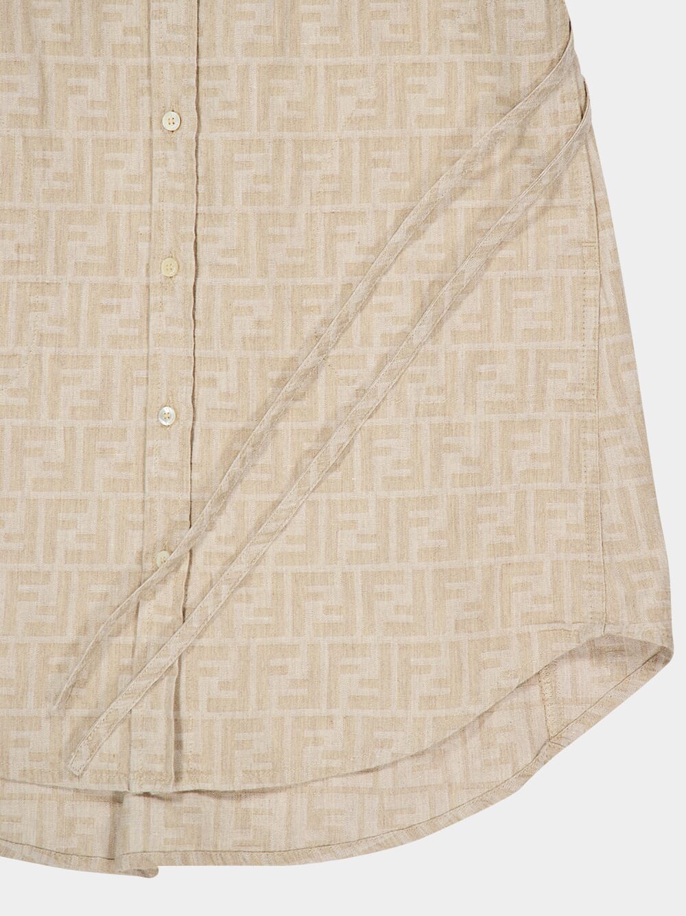 Beige FF Chambray Shirt Dress - Image 5