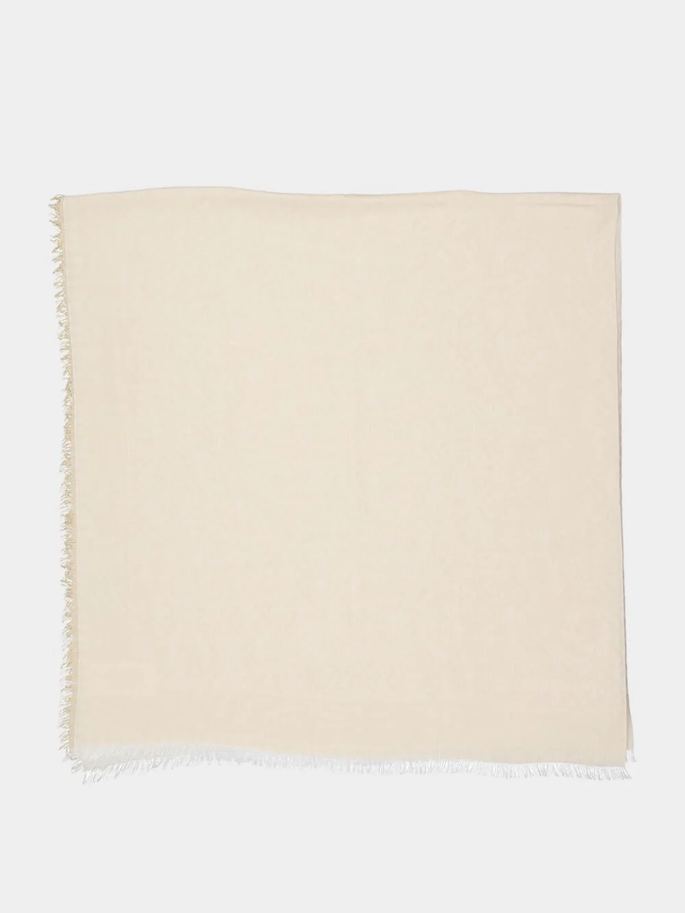 Beige FF Cotton Jacquard Shawl