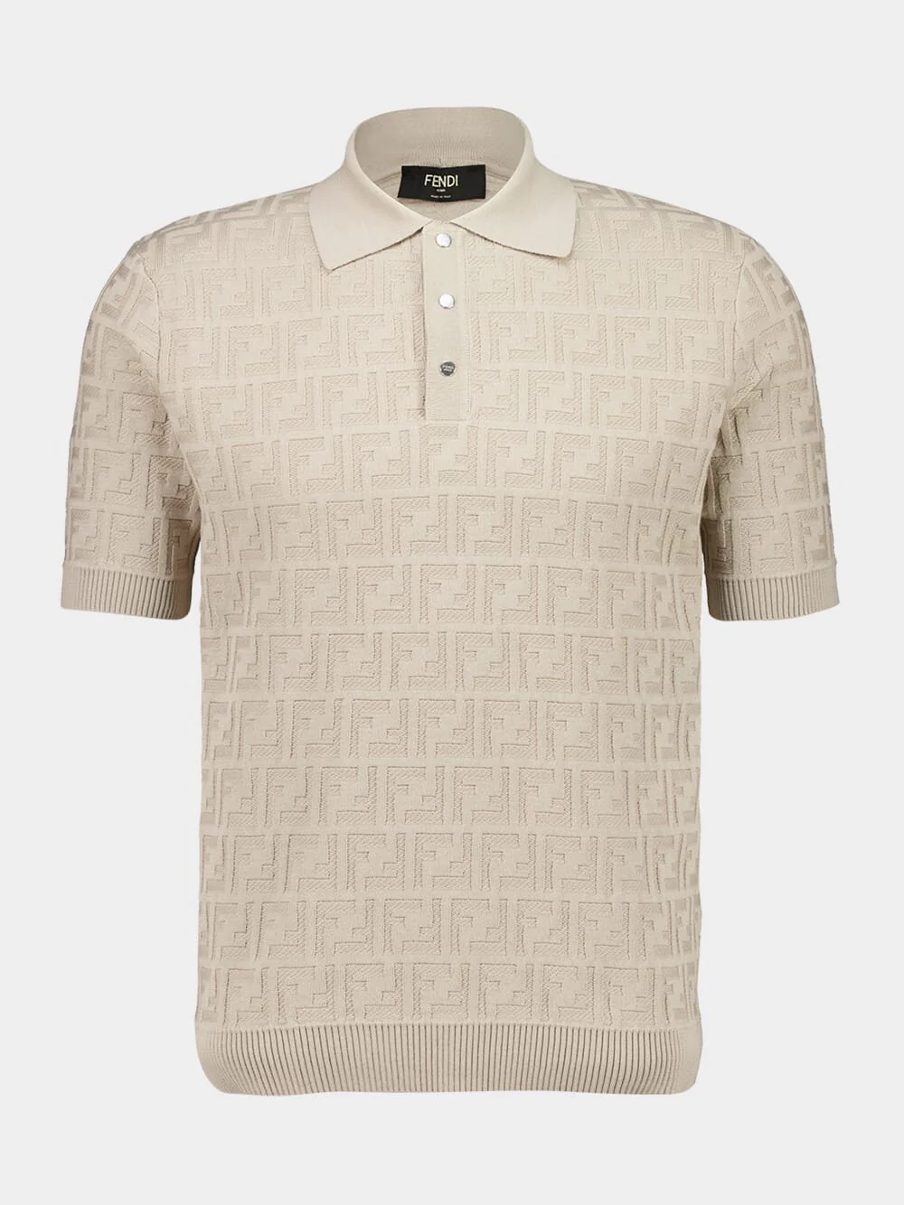 Beige FF Cotton Polo Jumper