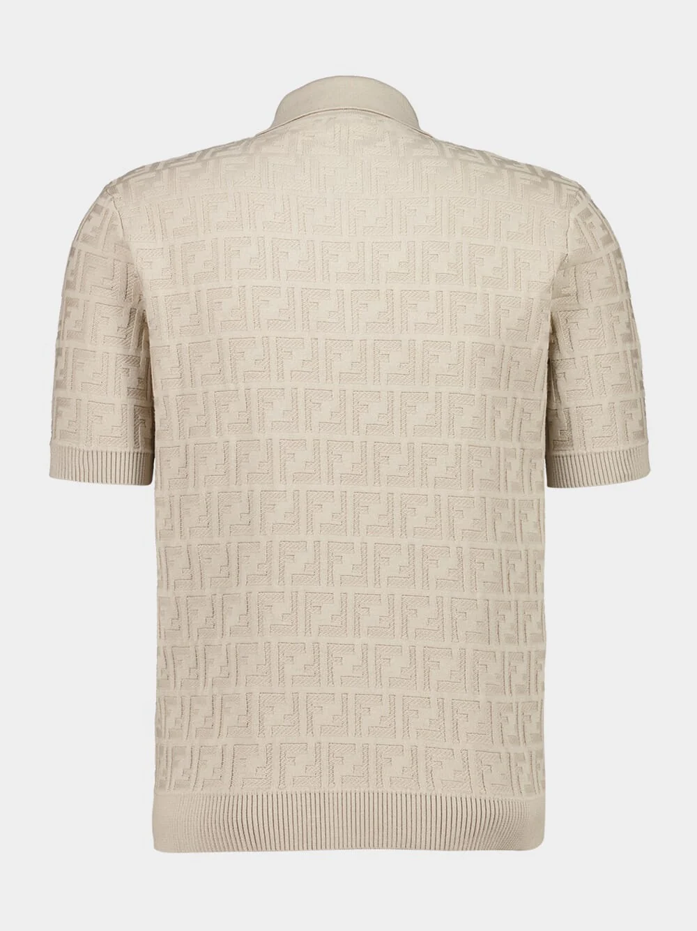 Beige FF Cotton Polo Jumper - Image 2