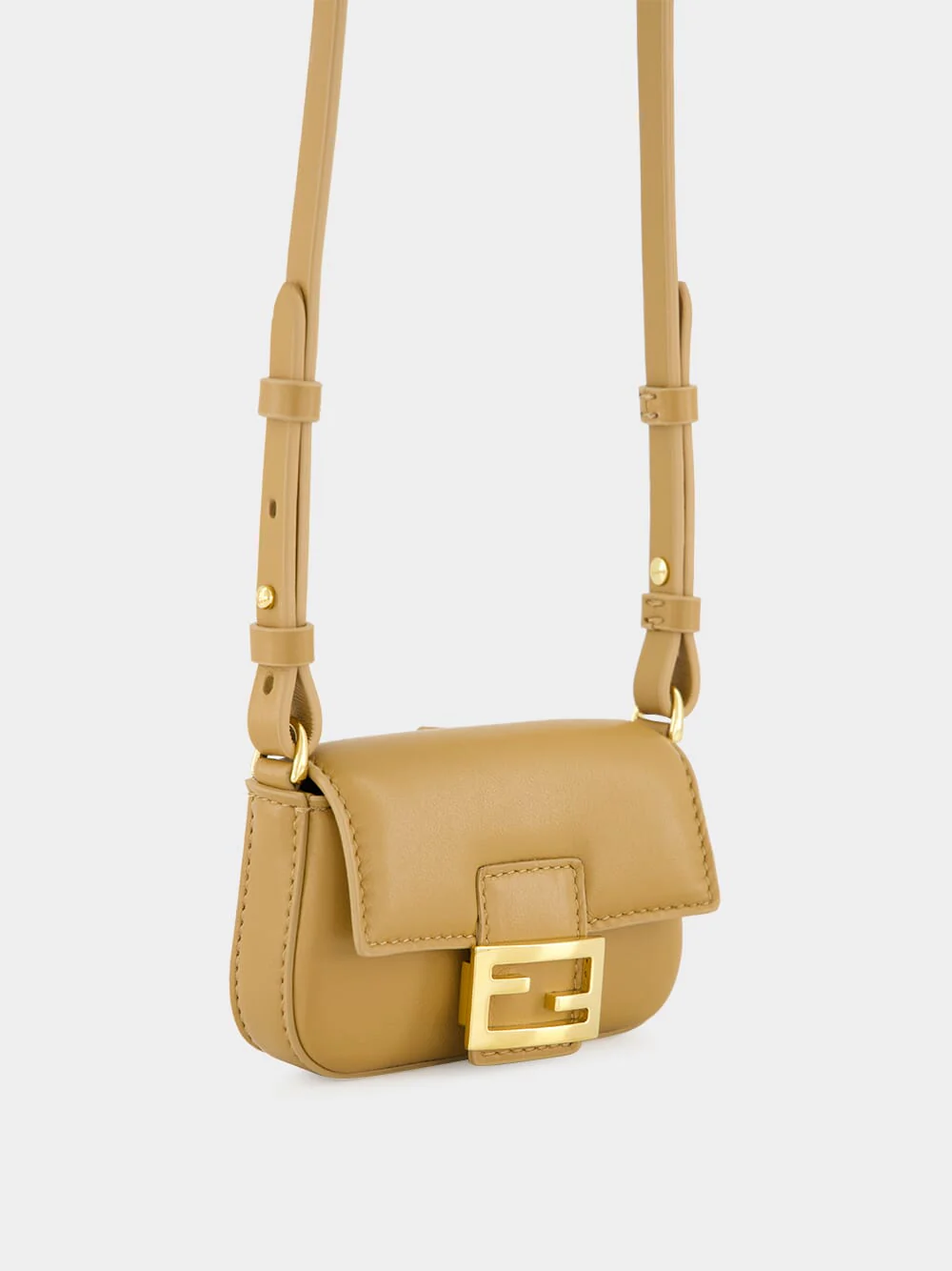 Beige Nano Baguette Charm in Nappa Leather - Image 7