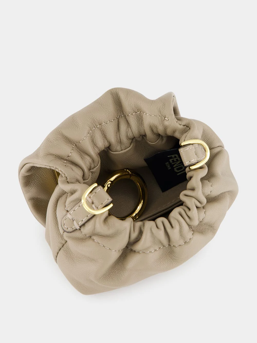 Beige Nano Mamma Baguette Leather Bag - Image 6