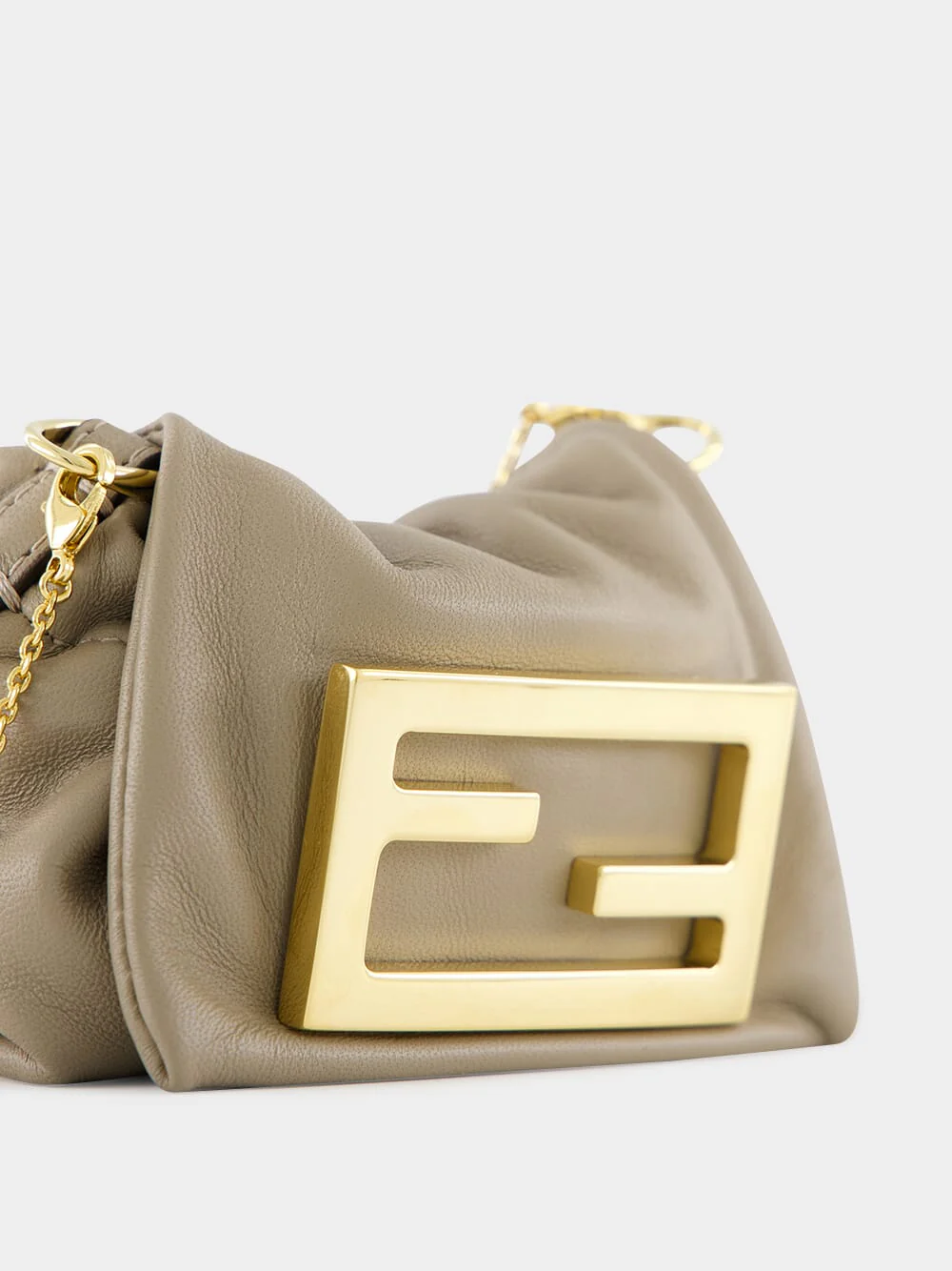 Beige Nano Mamma Baguette Leather Bag - Image 7