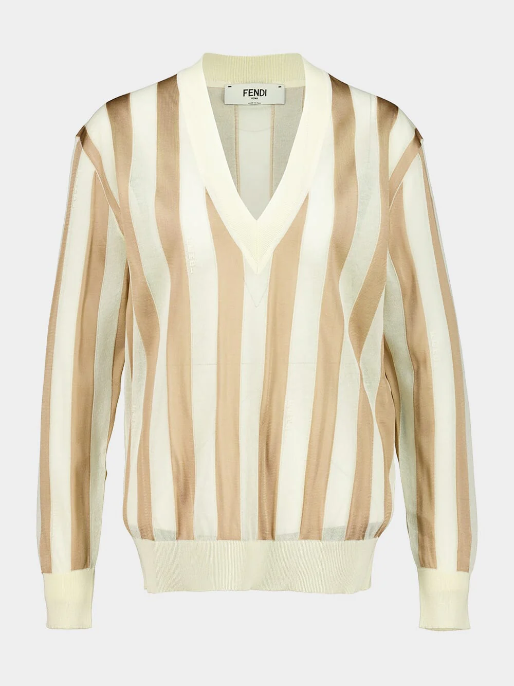 Beige Pequin Silk and Cotton Jumper