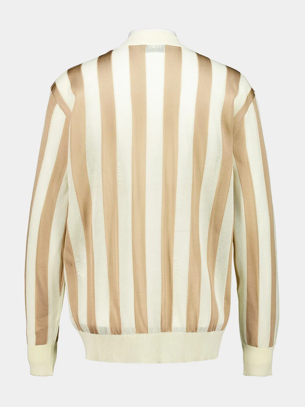 Beige Pequin Silk and Cotton Jumper - Image 2