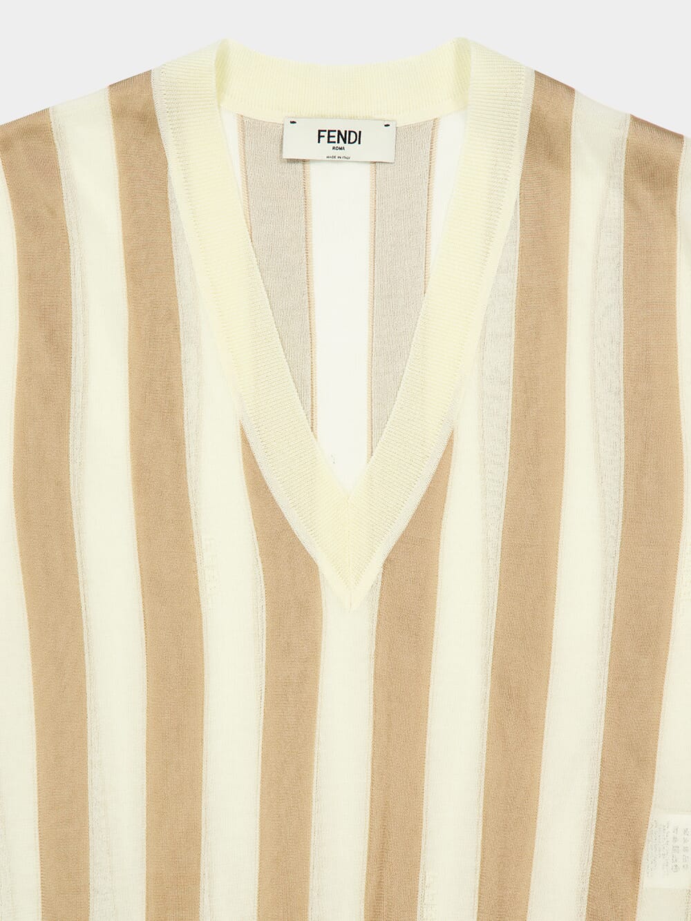 Beige Pequin Silk and Cotton Jumper - Image 3