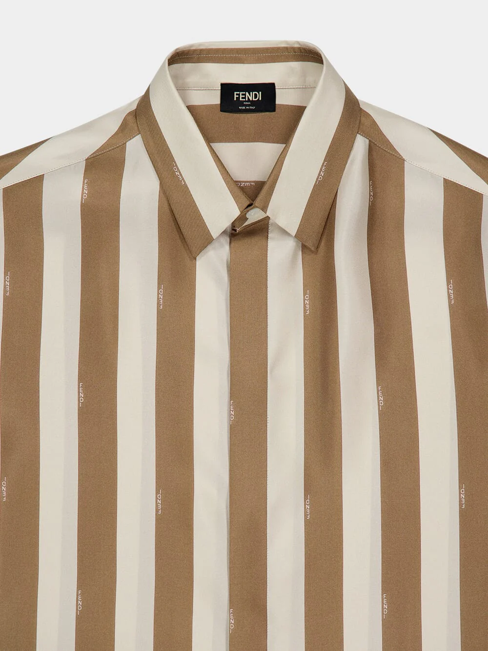 Beige Pequin Silk Short-Sleeve Shirt - Image 3