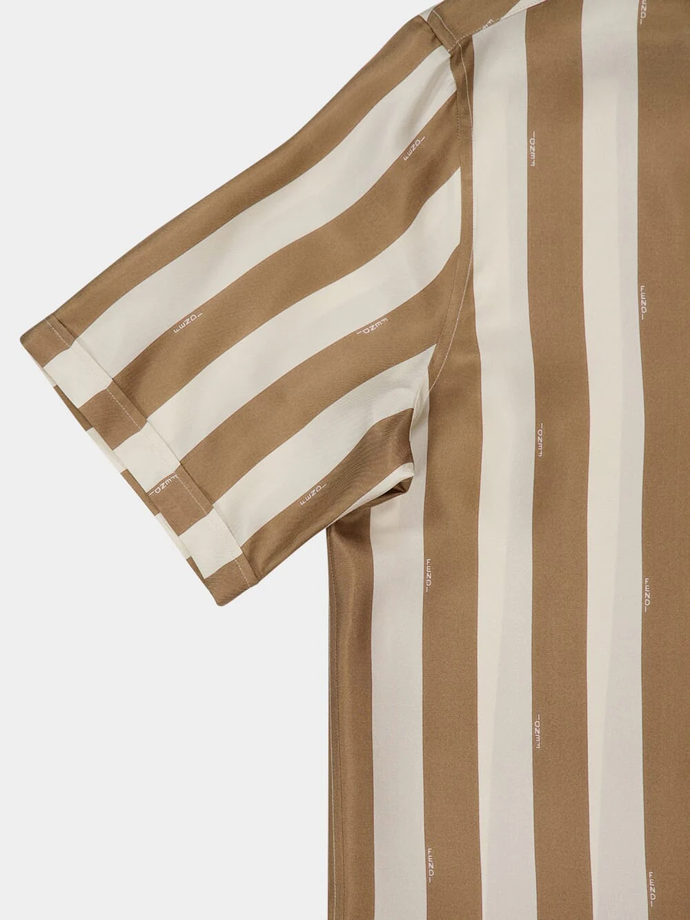 Beige Pequin Silk Short-Sleeve Shirt - Image 4