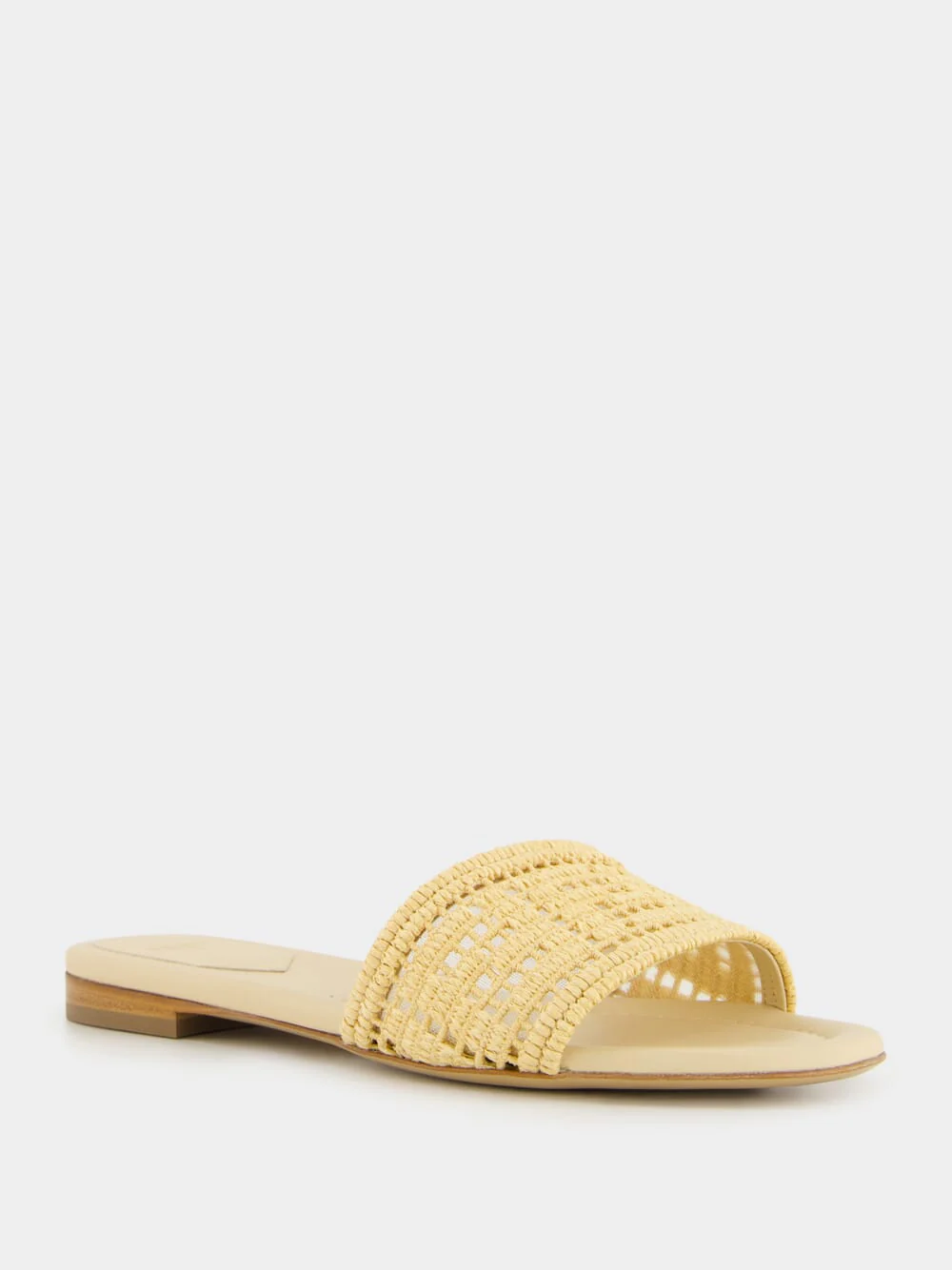 Beige Raffia FF Mesh Slides - Image 2