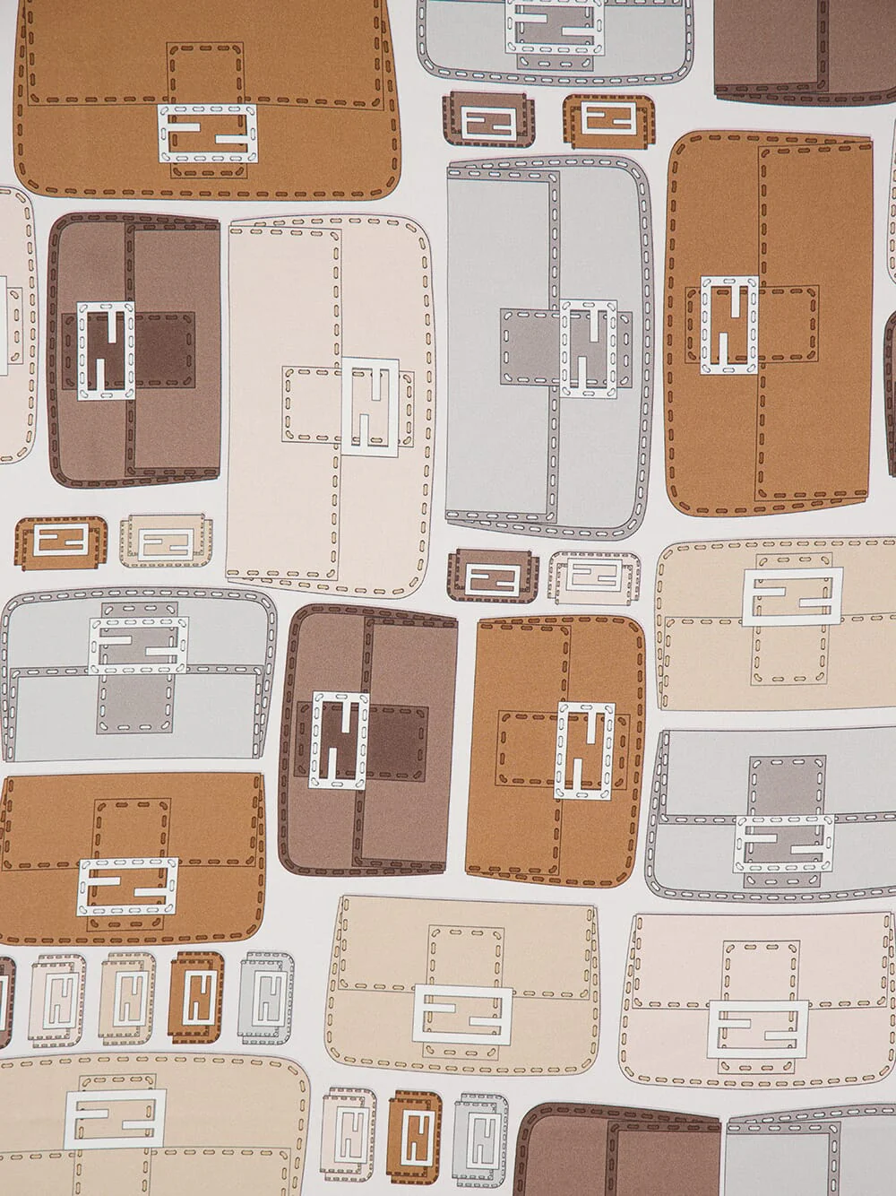 Beige Silk Baguette Foulard - Image 3