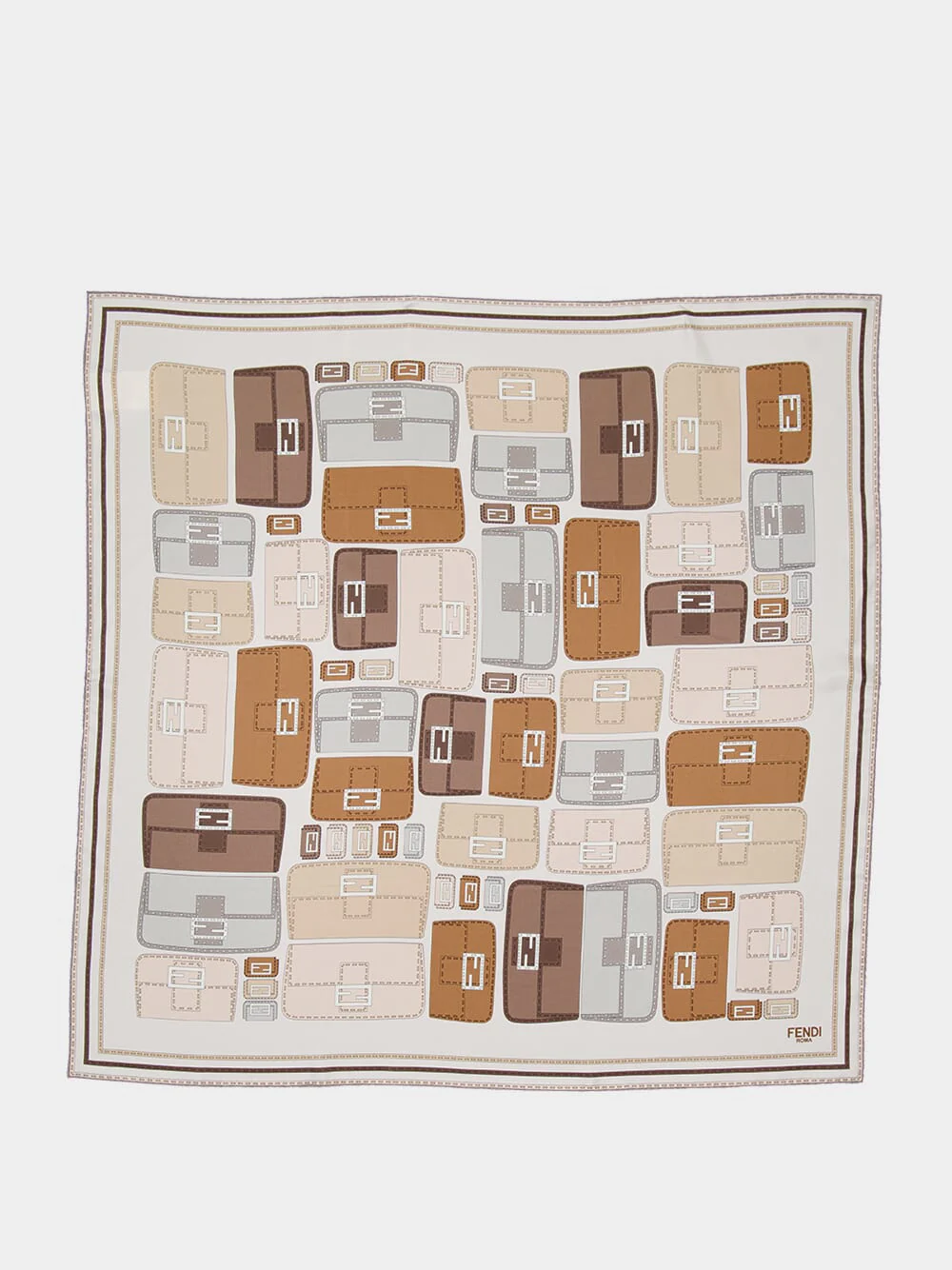 Beige Silk Baguette Foulard - Image 5