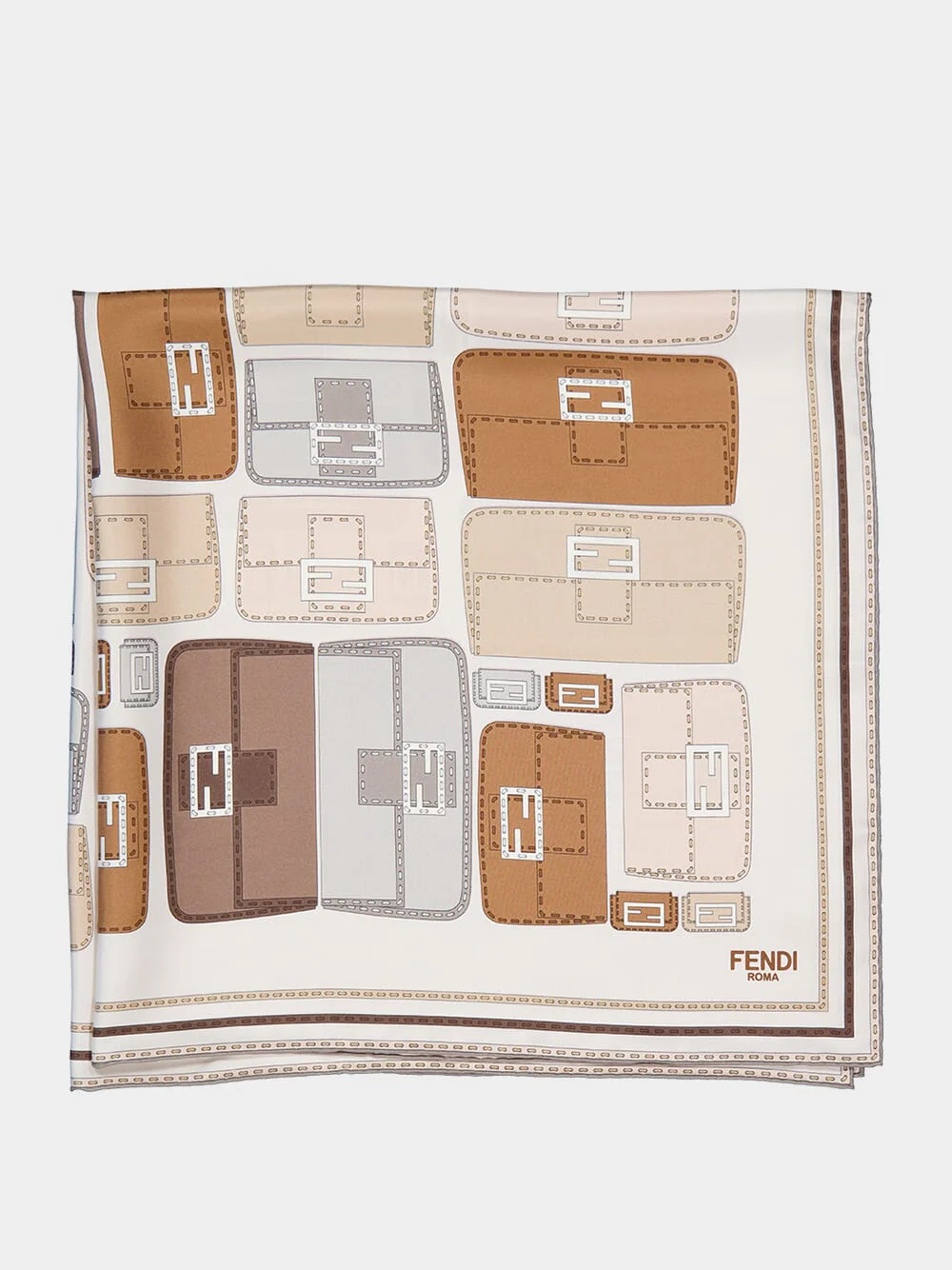 Beige Silk Baguette Foulard - Image 7