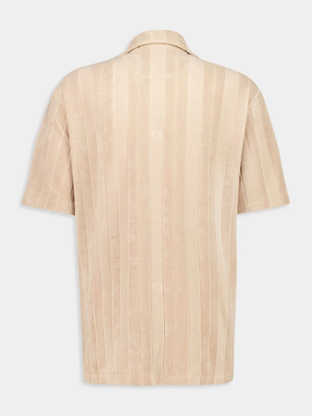 Beige Terry Jacquard Bowling Shirt - Image 2