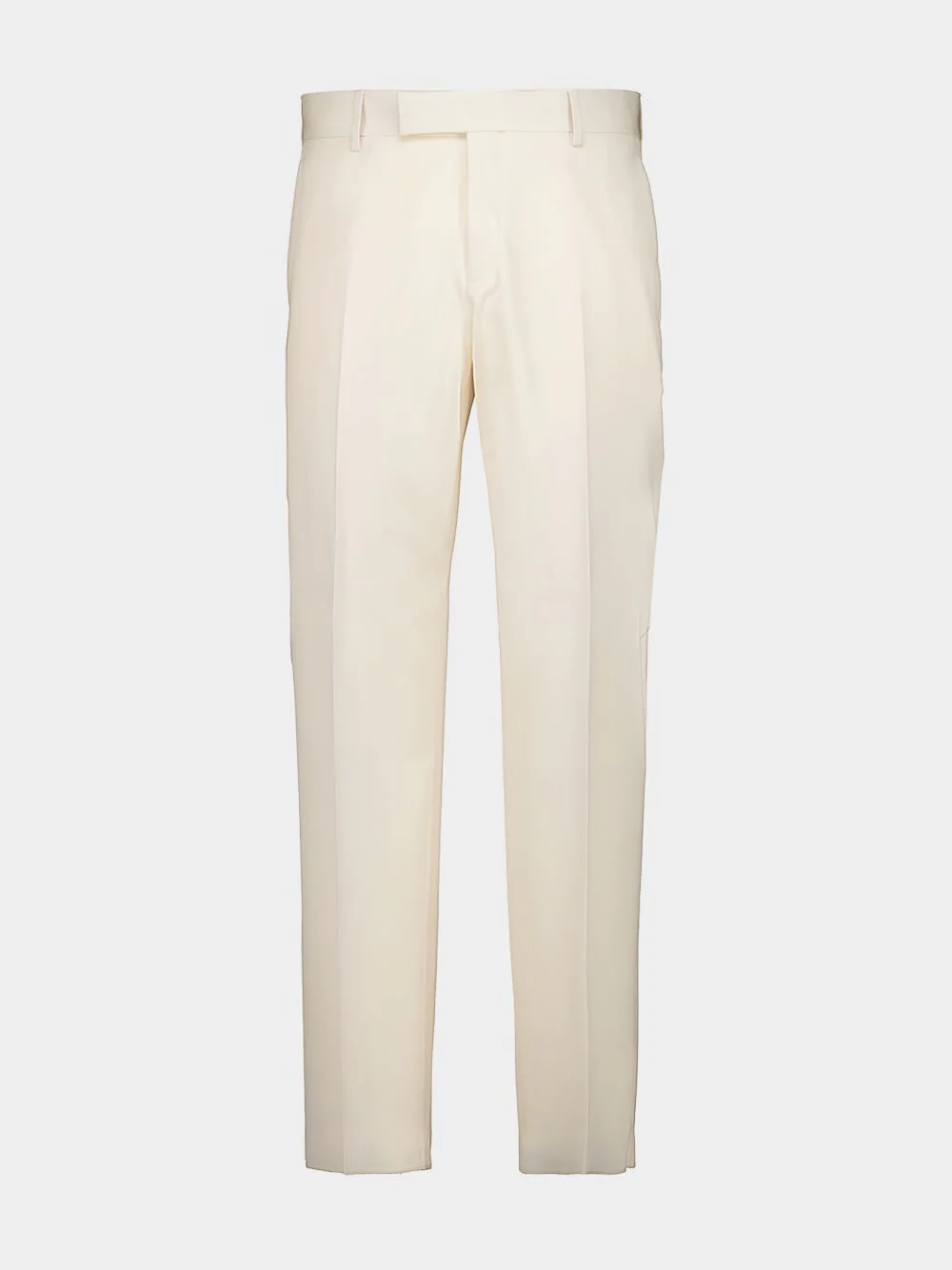 Beige Wool Gabardine Tailored Trousers - Image 2