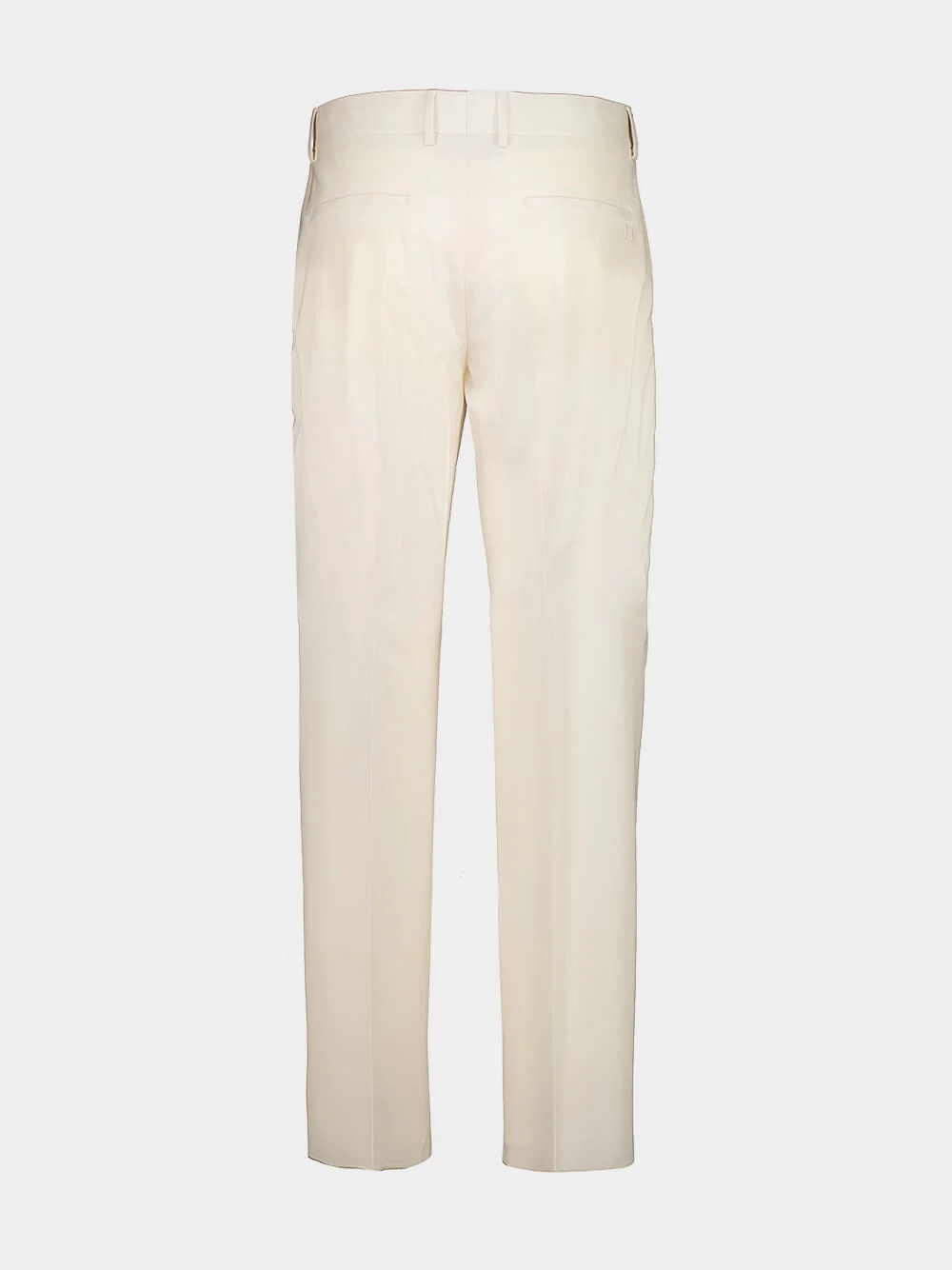 Beige Wool Gabardine Tailored Trousers - Image 3