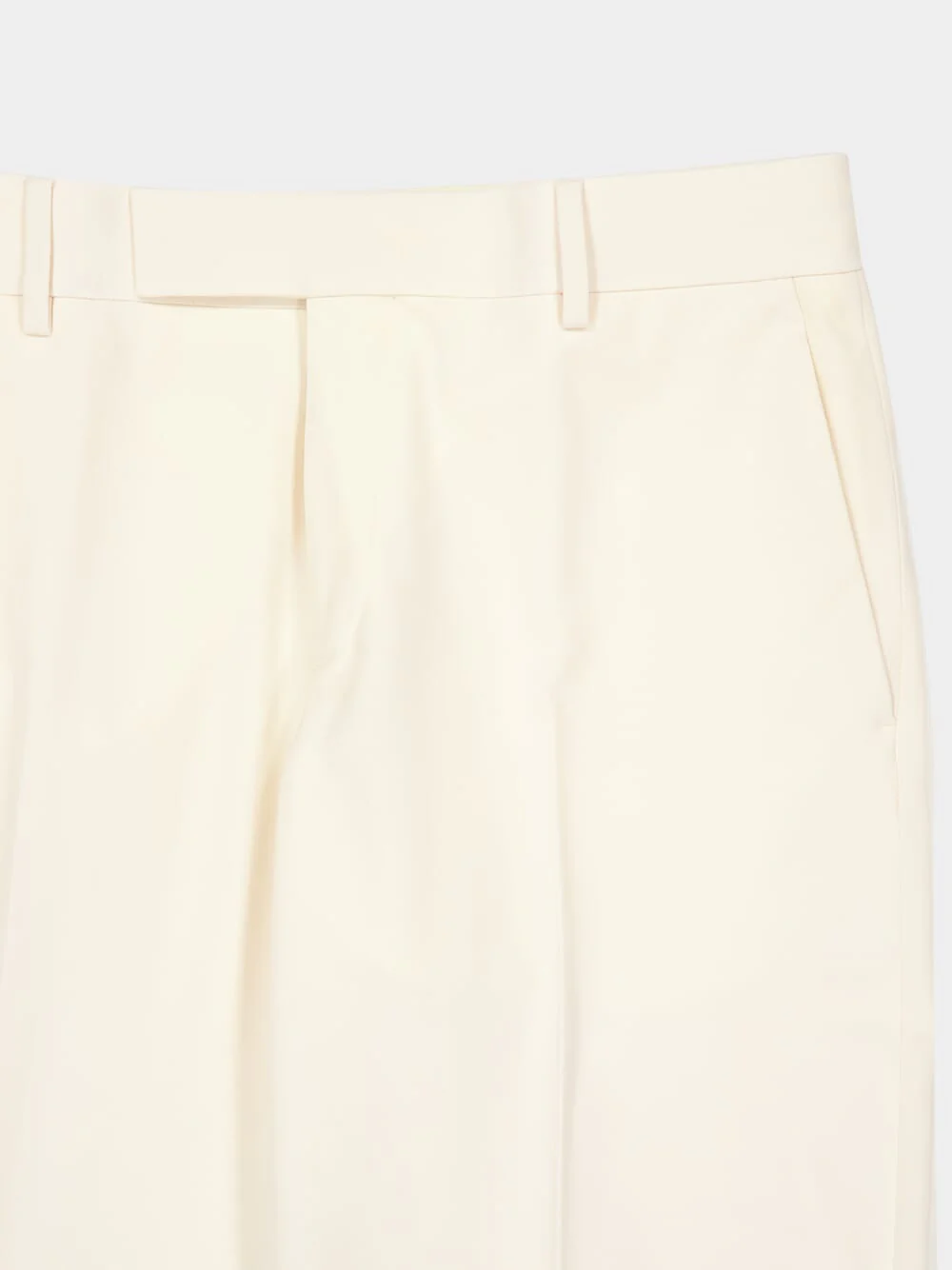Beige Wool Gabardine Tailored Trousers - Image 4