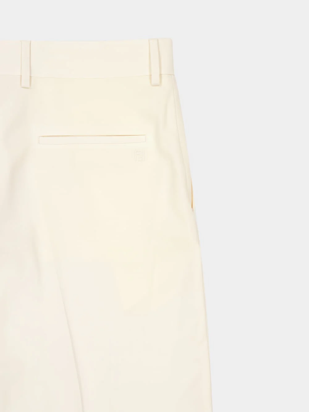Beige Wool Gabardine Tailored Trousers - Image 5