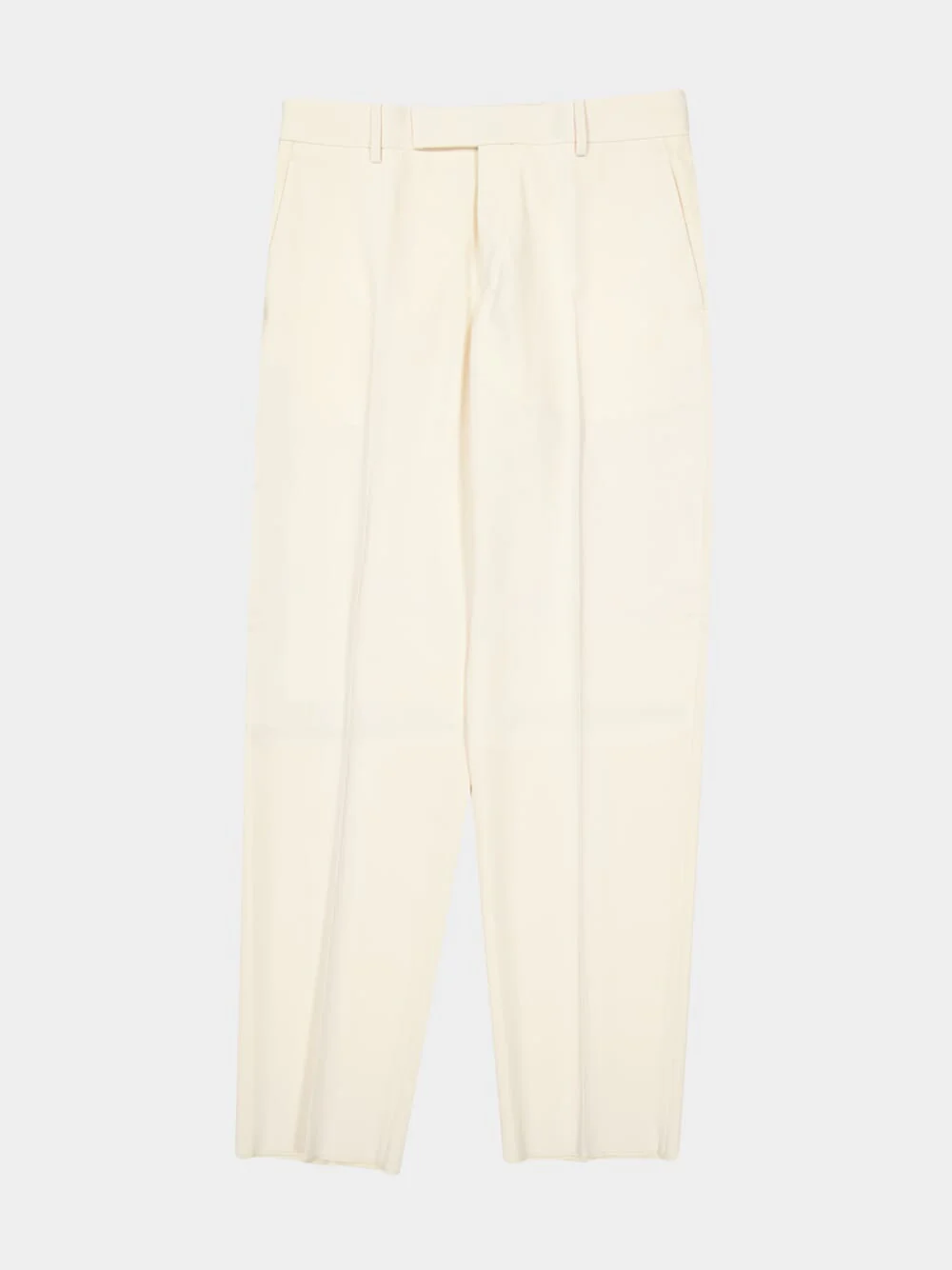 Beige Wool Gabardine Tailored Trousers - Image 6