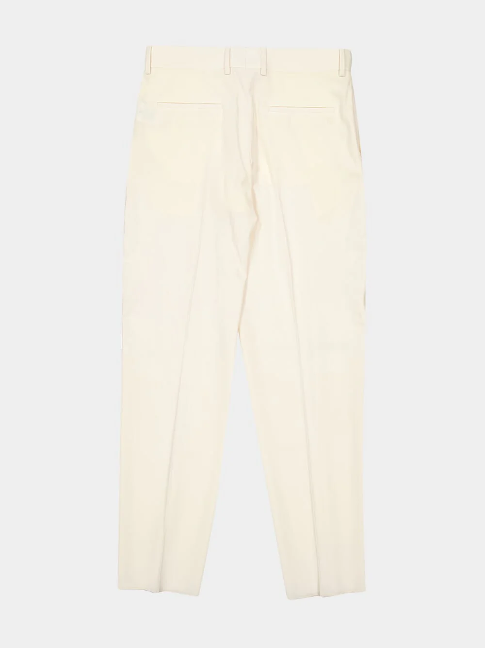 Beige Wool Gabardine Tailored Trousers - Image 7
